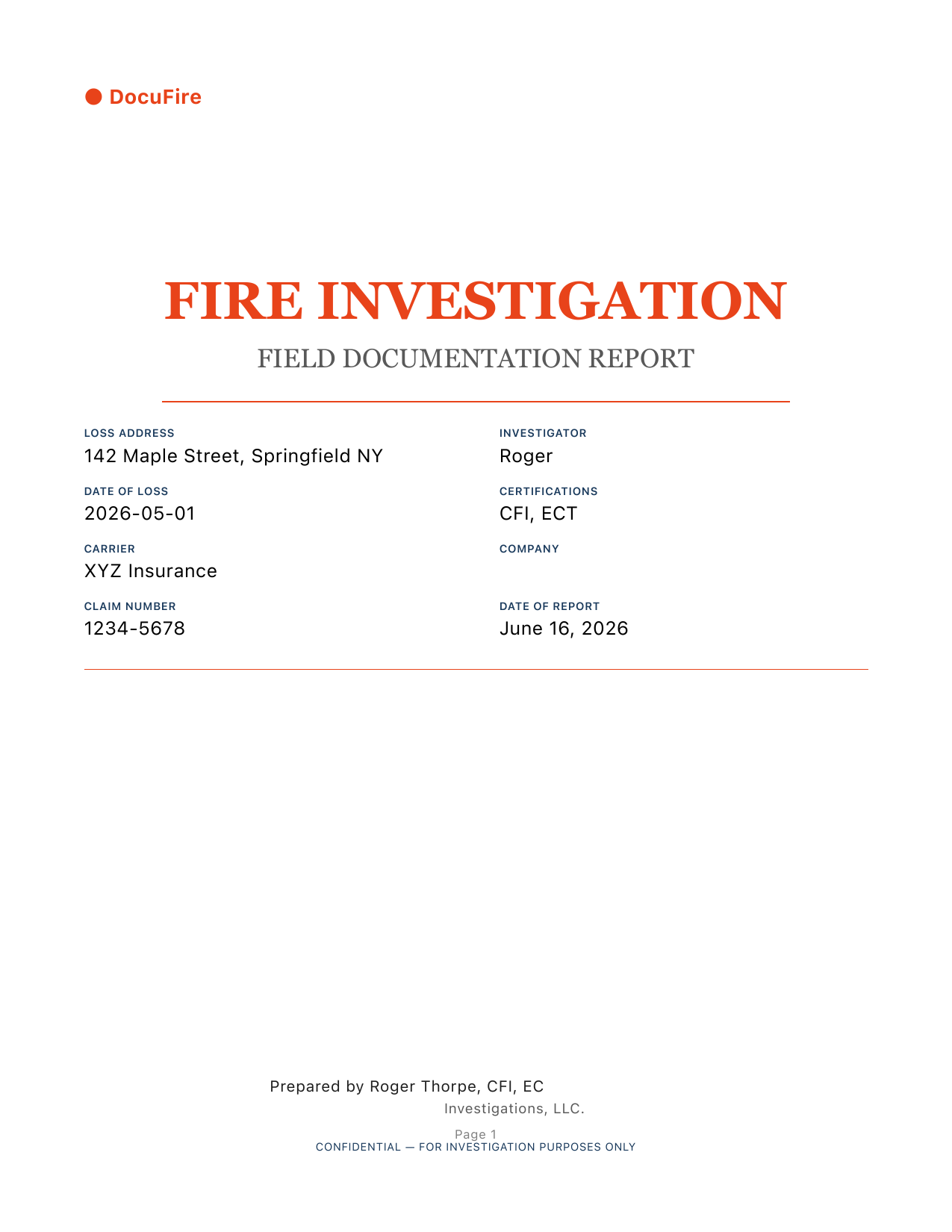 Field Documentation Export — Page 1