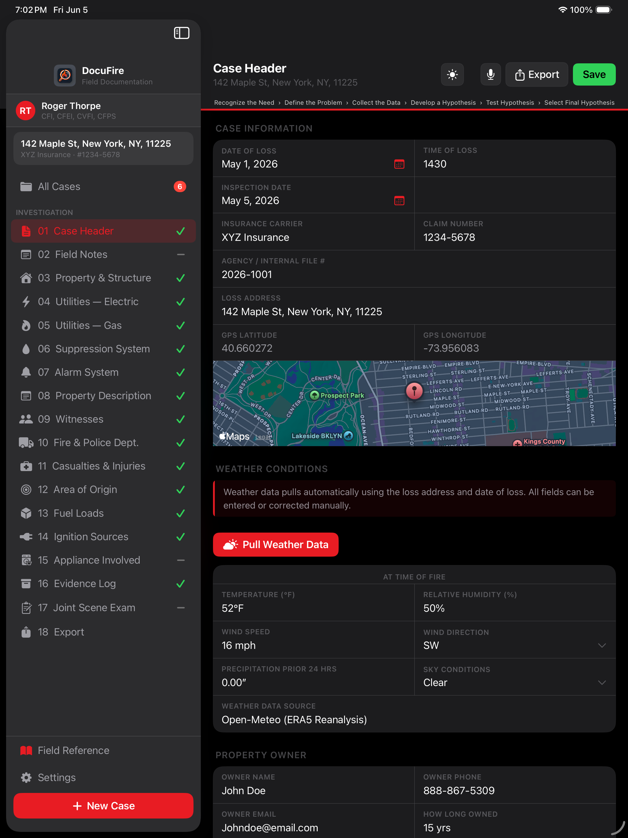 DocuFire Case Header