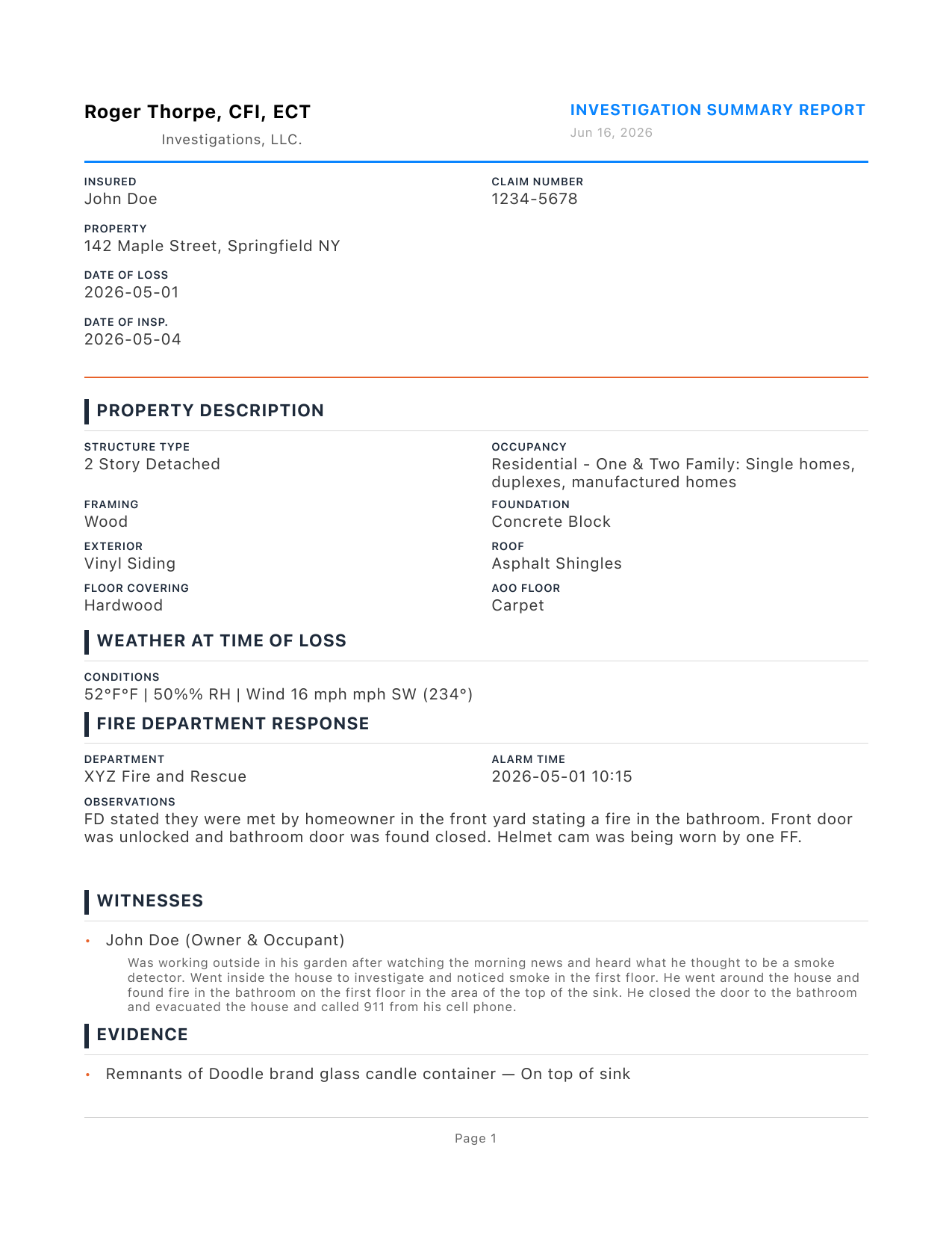 Summary Export — Page 1